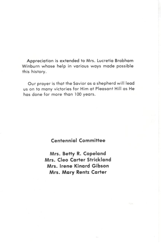 Pleasant Hill UMC Booklet