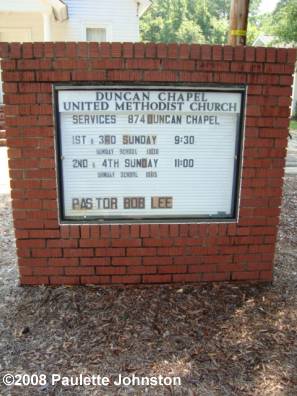 Duncan Chapel Sign