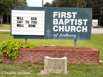 Jedburg Baptist Church Sign