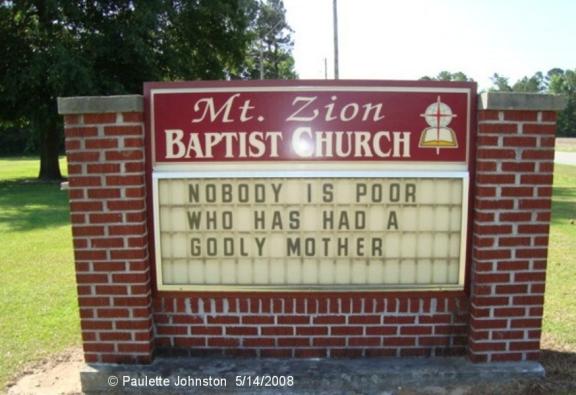 Mt. Zion Baptist Sign